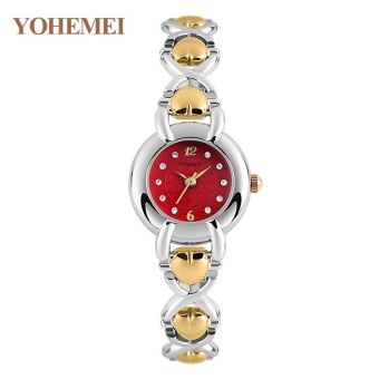 YOHEMEI 0190 Ladies Bracelet Wristwatch Women Fashion Bracelet Watch Dial Quartz Watch - Red - intl  