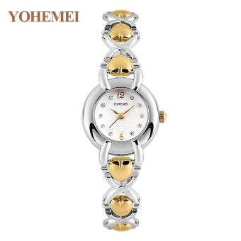 YOHEMEI 0190 Women Fashion Bracelet Watch Dial Quartz Watch Ladies Bracelet Wristwatch - White - intl  