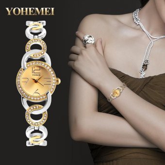 YOHEMEI 0192 Fashion Ladies Watch Watches Luxury Top Brand Elegant Wristwatches for Women Rhinestone Quartz Watch - Gold - intl  