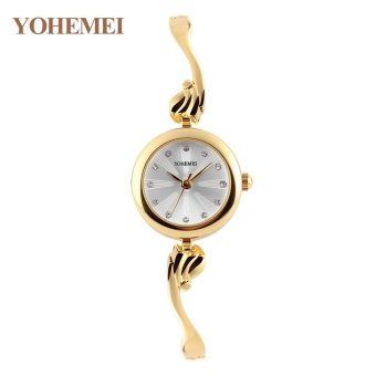 YOHEMEI Brand Luxury Watches for Women Ladies Alloy Strap Casual Quartz Watch - White - intl  