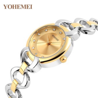 YOHEMEI Fashion Women Watch Quartz Watch Waterproof Alloy Strap Quartz Wrist Watches 0191 - Gold - intl  