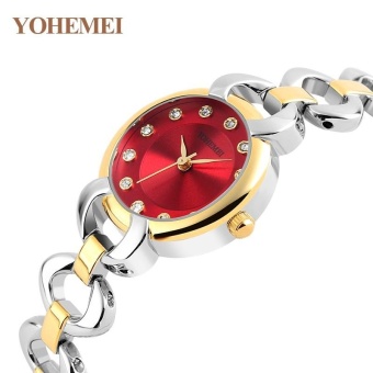 YOHEMEI Fashion Women Watch Quartz Watch Waterproof Alloy Strap Quartz Wrist Watches 0191 - Red - intl  