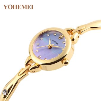 YOHEMEI Fashion Women Watches Rhinestones Watch Waterproof Alloy Strap Quartz Wrist Watches Ladies Clock 0184 - Purple - intl  