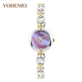 YOHEMEI Women Elegant Rhinestone Quartz Bracelet Watch Diamond Strip Waterproof Watches Lady Wrist Watch 0186 - Rose - intl  