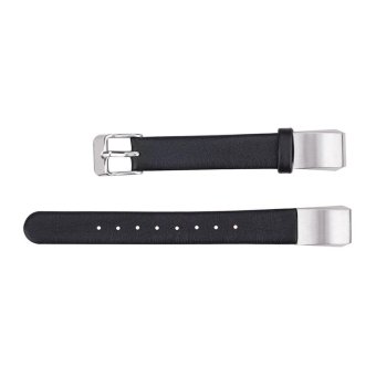 yooyvso KOBWA Premium Leather Strap for Fitbit Alta Tracker Luxury Genuine Leather Band Replacement Strap Bracelet, Black - intl  