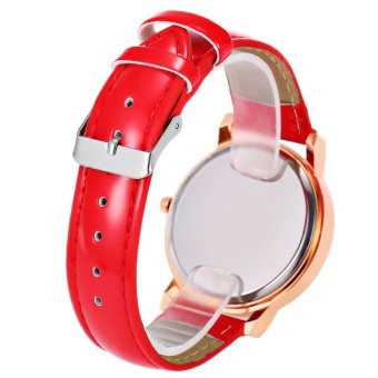 ZhouLianFa G805 Quartz Leather Watch Concise Female Leather Dial Wrist Watch(Color:RED) - intl  