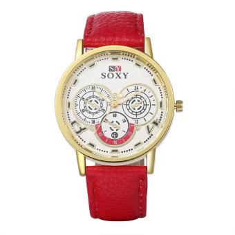 ZUNCLE Women Elegant Leather Band Wrist Watch(Red)  