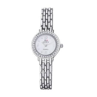 ZUNCLE Women Round Crystal Casual Quartz Watch (Silver)  