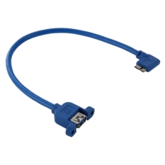 90 Degree Left Turn USB 3.0 Micro-B Male to USB 3.0 Female OTG Cable for Tablet / Portable Hard Drive 30cm (Blue) (Intl)
