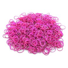 A1 Karet Rambut Korea 2 Lapis Karet Gelang Korea - Pink-Hitam - 300 Buah