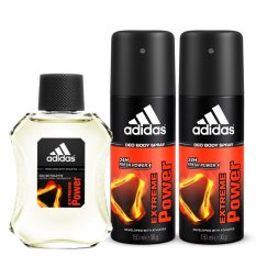 Adidas 1 EDT & 2 Deo Body Spray EXTREME POWER - For Men - 3 Pcs