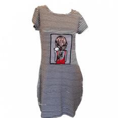 AILY Baju Tidur Salur 868 (hitam putih)