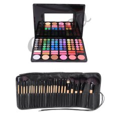 AIUEO Palette Makeup Kit Set Box 78 Colour - Kotak Kosmetik Eyeshadow BlushOn Lipstick Shading Bundling Kuas Makeup 24 pcs