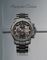 Alexandre Christie 6410 Full Hitam - Jam Tangan Pria - Tali Rantai - Full Hitam