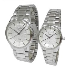 Alexandre Christie 8448Lmdbsssl Classic Steel Series Jam Tangan Couple - Silver