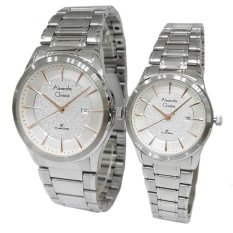 Alexandre Christie 8477Lmdbssslrg Classic Steel Series Jam Tangan Couple - Silver