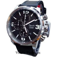 Alexandre Christie AC6280M-C Jam Tangan Pria Strap Leather Hitam Silver