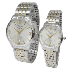 Alexandre Christie Classic Steel Couple Series 8327LMDBTGSL Jam Tangan Pasangan - Silver-Gold