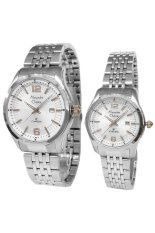 Alexandre Christie Classic Steel Couple Series 8364LMDBSSSLRG Silver-Jam Tangan Pasangan