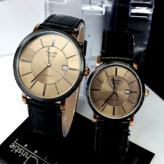 Alexandre Christie - Jam Tangan Couple - Leather Strap - AC 8344 Black Couple