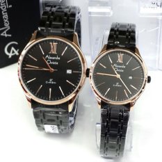 Alexandre Christie - Jam Tangan Couple - Stainless Steel - AC 8504 Black Gold