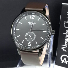 Alexandre Christie - Jam Tangan Pria - Leather Strap - AC 8466 Brown