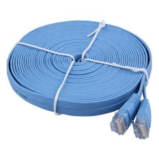 Allwin New 10m Cat5e RJ45 8P8C Super Slim Flat LAN Network Ethernet Patch Cable Blue (Intl)