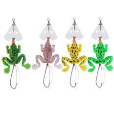 Allwin Rubber Frog Soft Fishing Lures Bass Crank Bait Tackle Hooks 9cm/3.54 Yellow (Intl)