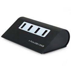 Aluminum Alloy Casing 4 Ports USB2.0 Hub for PC Laptop Mobile Phone (BLACK)