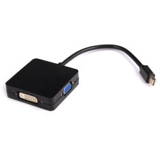 Andux 3 in 1 Mini DisplayPort DP to VGA HDMI DVI Adapter for Apple MacBook Pro MacBook DPZJX-01 (Black) - INTL