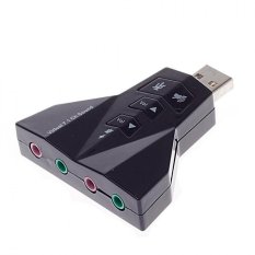 Audio USB 2.0 to Virtual 7.1 Channel Audio Sound Card Adapter with China Chipset - PD-560 - Hitam