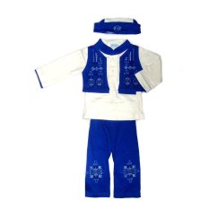 Baby Talk Baju Koko Rompi 4in1 Baju Setelan Muslim Anak Laki - Laki - Biru