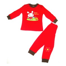 Baby Talk - Pajamas Bunny Red - Setelan Baju Tidur Untuk Anak