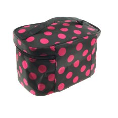 Best Cosmetic Bag Pouch Segiempat Organizer Pouch Tas Alat Kosmetik Make Up - Hitam Bola Putih