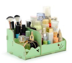 BEST Rak Kayu 25 DIY kosmetik /Stationary/ Alat Tulis Desktop Organizer Storage Box - Hijau