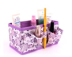 Best Tas Tempat Kosmetik/ Alat Tulis Stationary Organizer Storage Serbaguna - Ungu