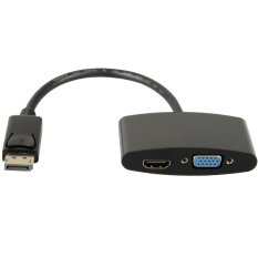 Black Mini DP Display Port to HDMI&VGA Dual Converter Cable EP5P for MacBook Pro - Intl