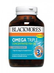 Blackmores Omega Triple Concentrated Fish Oil - 60 Kapsul Rasa Vanila