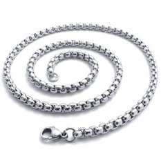 Blink21D Kalung Pria Kalung Stainless Rantai Warna (Silver) Kalung Cowok Kalung Rantai 3,5Mm 50Cm