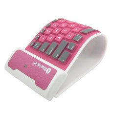 Bluetooth Wireless Flexible Folding Roll Up Silicone Waterproof Keyboard (Pink)