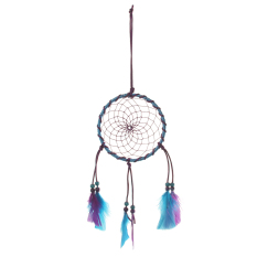 BolehDeals India Style Purple Blue Circle Feather Dream Catcher Home Wall Hanging Decor (Intl)