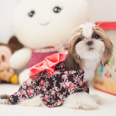 BolehDeals Pet Small Dog Cat Kimono Clothes Apparel Costume Skirt Dress Summer Black XS - Intl
