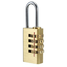 Brass 4 Digit Combination Pad Lock Padlock For Suitcase Luggage Laptop Case Bag - Intl