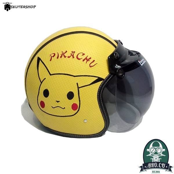 harga broco helm bogo retro klasik kulit leather bordir karakter pikachu yellow harga me harga broco helm bogo retro klasik kulit leather bordir karakter pikachu yellow harga me