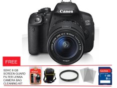 Canon EOS 700D Kit 18-55mm IS STM - 18 MP - Hitam Free Memory Card, Screen Guard, Filter Lensa , Tas Kamera dan Cleaning Kit