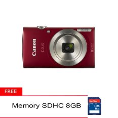 Canon IXUS 175 - 20MP - 8x Optical Zoom - Merah + Gratis Memory 8GB
