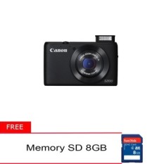 Canon Power Shot S200 - 10 MP - 5X Optical Zoom - Hitam Free memory SD 8GB