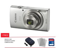 Canon Powershot IXUS 175 - 20 MP - Silver + Gratis Screen Guard + Memory + Tas Kamera