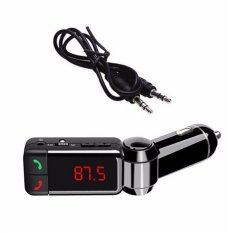 Car MP3 Audio Player LCD Display Bluetooth FM Transmitter USB Charger for iPhone Samsung (Black) (Intl)