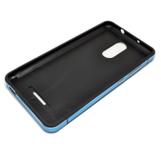 Case Aluminium Tempered Glass Hard Case for Xiaomi Redmi Note 3 / Note 3 Pro - Black/Blue